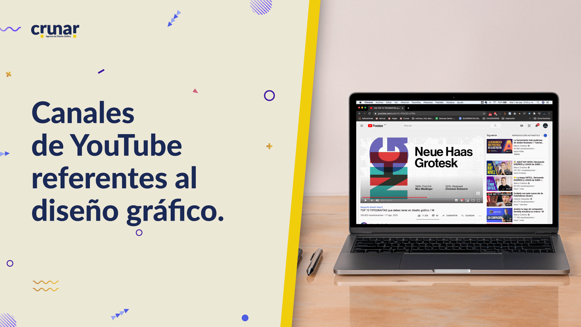 Canales de YouTube referentes al diseño gráfico.