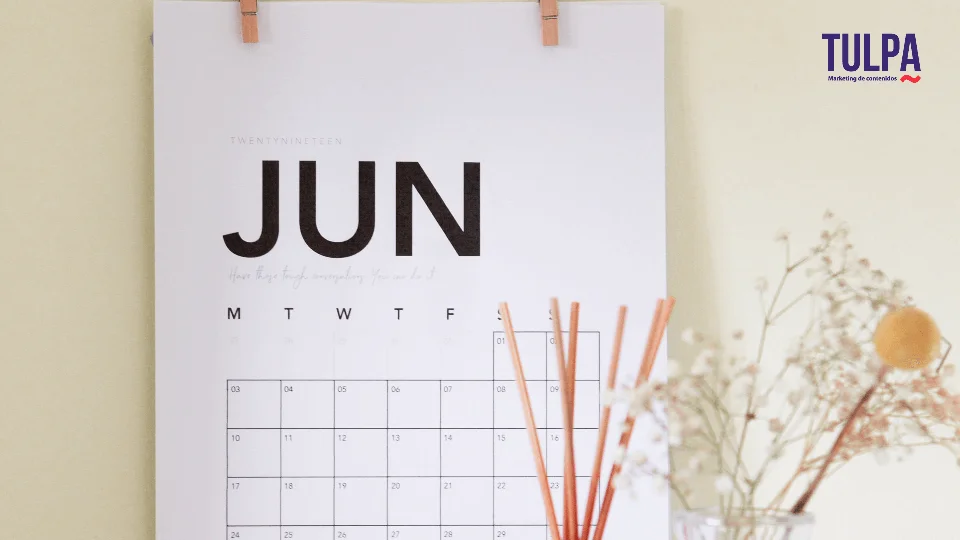 TULPA | Organiza tu calendario mensual de publicaciones.
